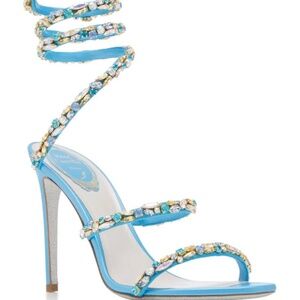 Rene Caovilla Crystal-embellished satin sandals - IT40
